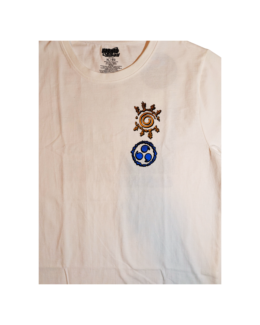 Naruto x Sasuke White Graphic T-Shirt | Official Anime Streetwear Tee
