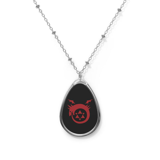 Fullmetal Alchemist Necklace – Homunculus Symbol Oval Pendant – Anime Jewelry FMA Gift for Fans & Cosplay Accessory